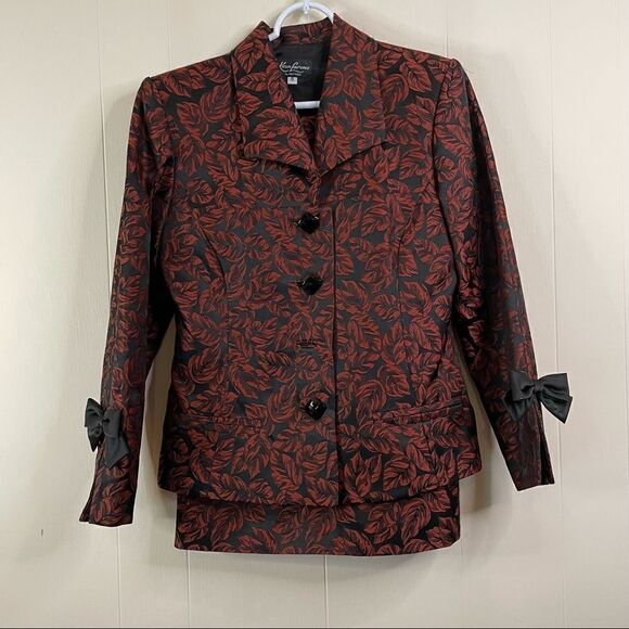 Vintage Karen Laurence Brocade Leaf Suit - Picture 1 of 9